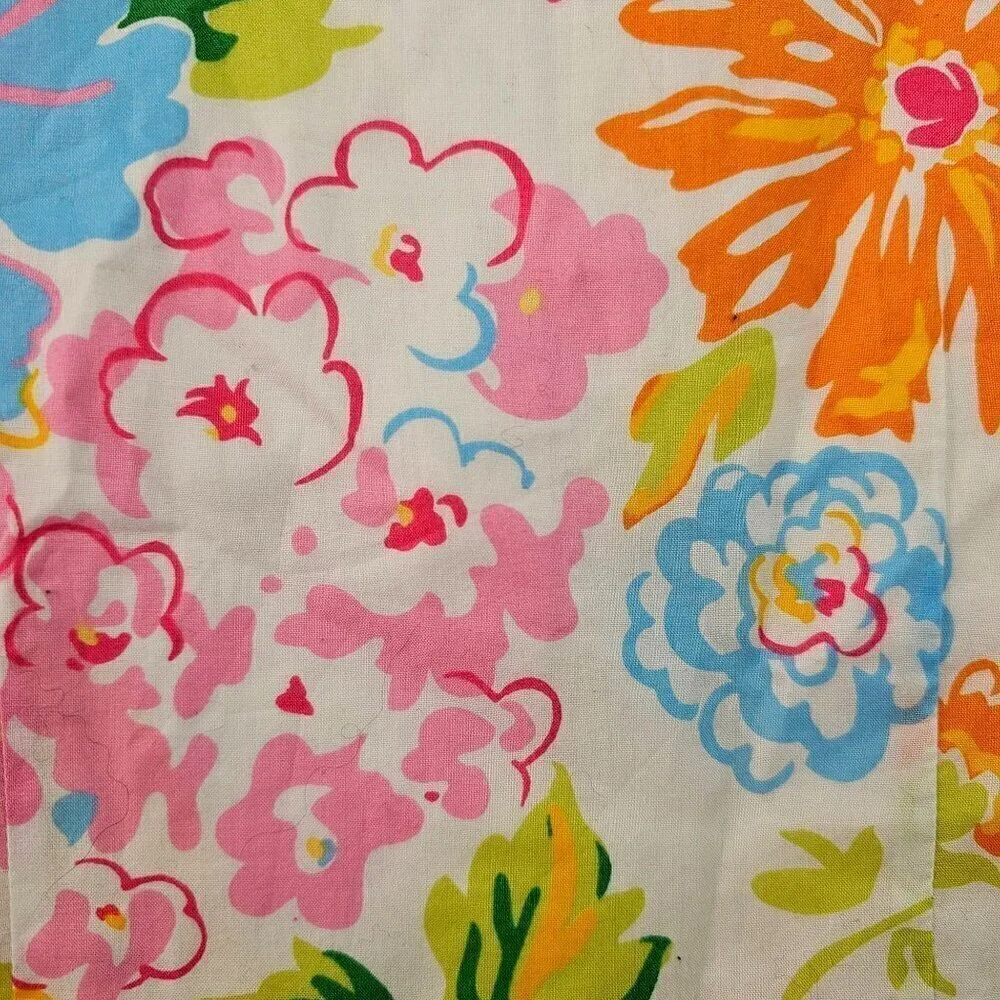 Ralph Lauren Little Girl Floral Sleeveless Cotton Top Sz 4 Pearl Btns Multi NWT